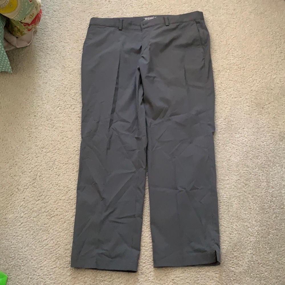 Grey Nike Golf Dri-Fit With white stripes